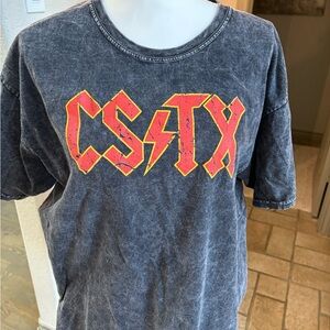 College Station TX Women's Distressed Black Graphic Tee